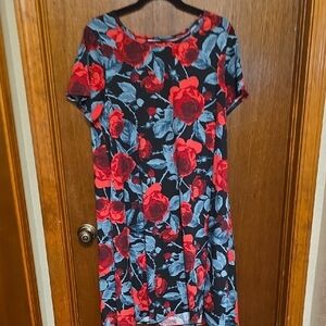 Lularoe 2X Jessie Floral Short Sleeve Swing Dress